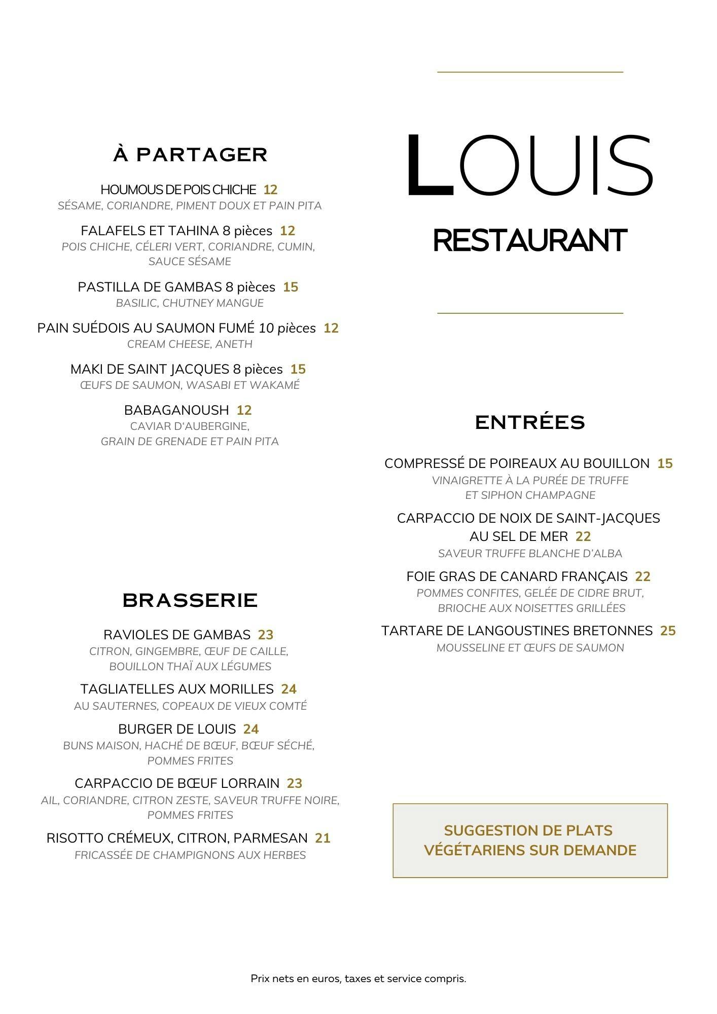 Restaurant Brasserie Le Louis & Bar le XV à Nancy Onvaauresto